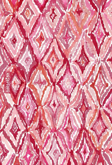 These colorful Moroccan-inspired red diamonds seem to throb in and out, like a heart. #holiday #boho Moroccan Prints Pattern, Boho Prints Pattern, Bohemian Pattern Art, Moroccan Prints, Barbra Ignatiev, Lilly Prints, Red Diamonds, Moroccan Print, Boho Prints