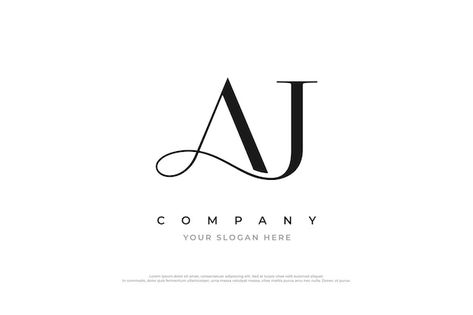 Initial letter aj logo design vector | Premium Vector #Freepik #vector #j-logo #j #logo-illustration #letter-logo J D Logo Design, J And A Logo, Aj Name Logo, Aj Logo Design Letter, Aj Logo Design, A J Logo, Ja Monogram, Ja Logo, Initials Logo Letters