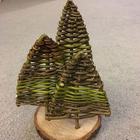 Willow Weave Christmas Tree, Willow Christmas Decorations, Campfire Crafts, Willow Christmas Tree, Willow Crafts, Willow Furniture, Basket Weaver, Willow Weaving, Willow Leaf