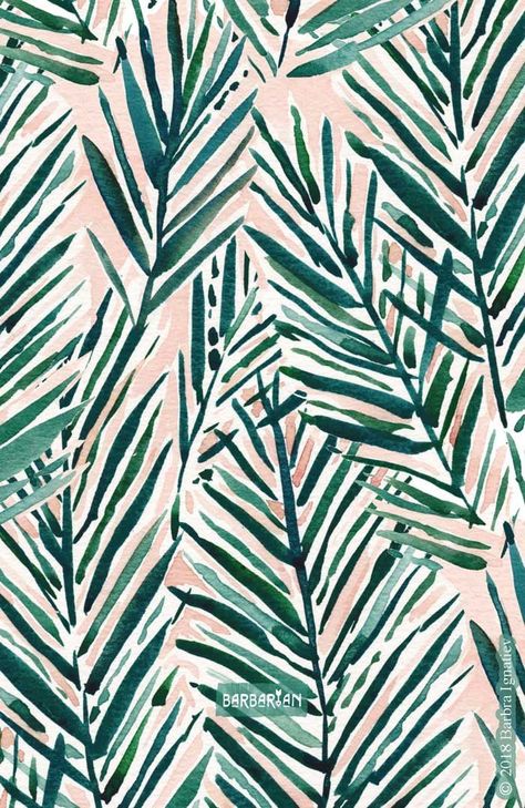 This tropical leafy print #grow Tree Wallpaper Iphone, Kunstjournal Inspiration, Palm Trees Wallpaper, Arabesque Design, Palm Tree Pattern, Illustration Agency, Trendy Wallpaper, Tree Wallpaper, Pattern Illustration