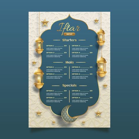 Arabic Menu Design, Ramadan Menu Design, Arabic Food Menu, Menu Ramadhan, Menu Ramadan, Arabic Restaurant, Poster Ramadhan, Wallpaper Ramadhan, Template Restaurant