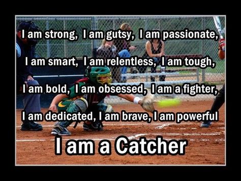 My Daughter is a CATCHER Softball Catcher Quotes, Catcher Quotes, Softball Posters, Softball Memes, Baseball Memes, Sports Quotes Softball, Baseball Crafts, Softball Season, Softball Catcher