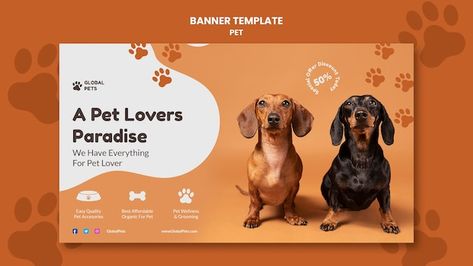 Animal Banner Design, Dog Banner, Pet Event, Banner Sample, Web Design Typography, Social Media Art, Rollup Banner, Vintage Paper Background, Dog Business