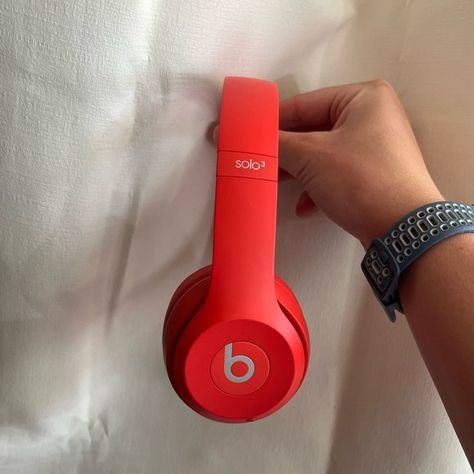 Beats Solo3 Wireless Headphones- Red Red Beats Headphones Aesthetic, Beats Solo 3, Beats Solo3, Dre Headphones, Beats Solo, Beats By Dre, Birthday List, Red Shop, Beats Headphones