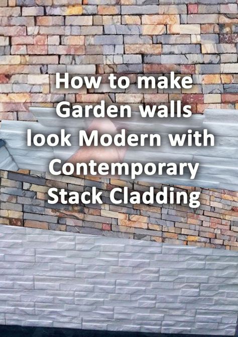 If you want garden or outdoor walls to look contemporary and modern stack cladding is one of the best options. Not only is it easy to lay it looks clean and contemporary with an exciting visual texture. Small shadows and rustic shapes within the surface really help to lift and provide impact to vertical surfaces. Block Wall Covering Ideas, Outdoor Wall Design Ideas, Garden Cladding, Garden Wall Cladding, Outdoor Wall Cladding, Garden Wall Ideas, Concrete Retaining Wall, Wet Concrete, Garden Wall Designs