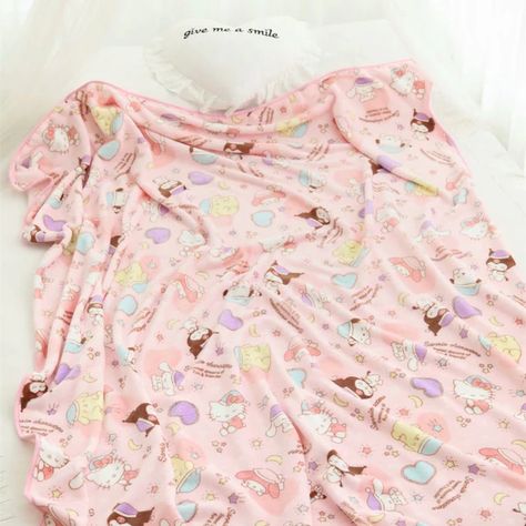 Sanrio Blanket, Japan Bedroom, Anime Blanket, Sofa Comfortable, Hello Kitty Bed, Blanket Bedspread, Kawaii Hello Kitty, Blanket Cute, Blanket Pillow