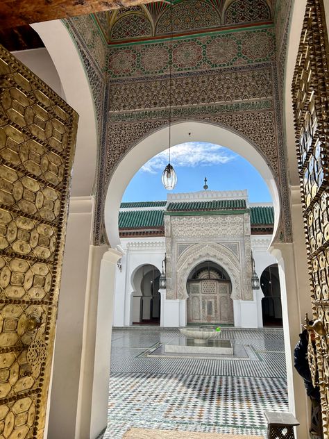 Fez, Morocco Mosque and University Moroccan Mosque, Fez Morocco, Moroccan Art, Travel Wishlist, Morocco, University, Around The Worlds, Travel