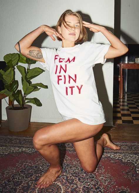 FEMINFINITY Tee $15 feminfinity.ca #feminism #girlpower #feminist #feministshirt #fashion #tshirt #graphicdesign #typography Power Photoshoot, Feminist Fashion, Fashion Communication, Fashion Tshirt, Fashion Influencer, Feminist Shirt, Girl Power, Tshirt Dress, Influencer