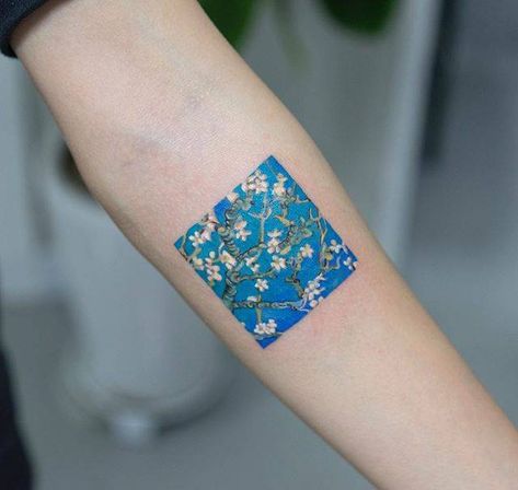 Sakura’s bloom and blue sky tattoo on the forearm White Flower Tattoos, Van Gogh Tattoo, Colorful Flower Tattoo, Sky Tattoos, Handpoke Tattoo, Great Tattoos, Flower Tattoo Designs, Pretty Tattoos, Tiny Tattoos