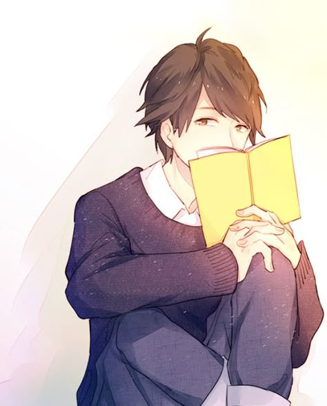 -peeks over book- Reading A Book, A Book, A Man, Anime Boy, The Story, Reading, Anime