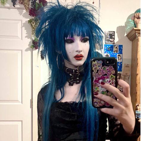 the stand user could be anyone 🤷‍♀️ #goth #gothstyle #aesthetic #jfashion #vkei #visualkei #alt #alternativegirl #makeup#harajuku #kotekei #コテ系 #gothic Vkei Hairstyles, Goth Hair Ideas, Jfashion Vkei, Visual Kei Hair, New Wave Makeup, Vkei Outfits, Vkei Hair, Vkei Makeup, Visual Kei Makeup