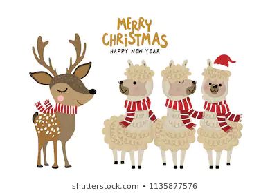 Holiday Cartoon, Cute Alpaca, Christmas Ornaments Homemade, Christmas Costumes, Christmas Deer, Merry Christmas And Happy New Year, Elephant Gifts, White Elephant Gifts, Christmas Animals