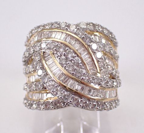 Yellow Gold Large Diamond Anniversary Ring Wedding Band. This ring is set with eighty-four natural Baguette Diamonds and seventy-four genuine Round Brilliant Diamonds. This ring is 10KT Yellow Gold, weighs 7.7 grams, measures 19.5 mm along the finger and is a finger size 7. I will ship this ring promptly in a gift box. Baguette Diamonds, Diamond Anniversary Rings, Ring Wedding Band, Diamond Anniversary, Baguette Diamond, Anniversary Ring, Ring Wedding, Anniversary Rings, Wedding Ring Bands