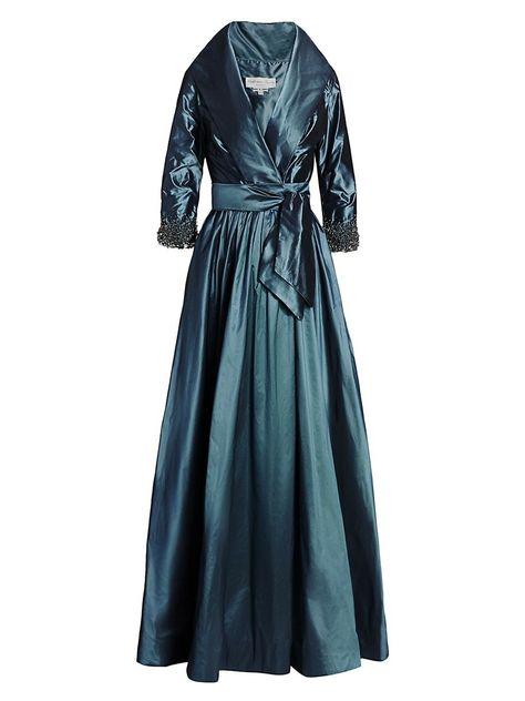 Catherine Regehr Silk Taffeta Classic Shawl Gown - $ 3,950.00 Mob Dresses, Ladies Gown, Silk Taffeta, Designer Outfits Woman, Trending Accessories, Saks Fifth, Saks Fifth Avenue, Designing Women, Evening Gowns