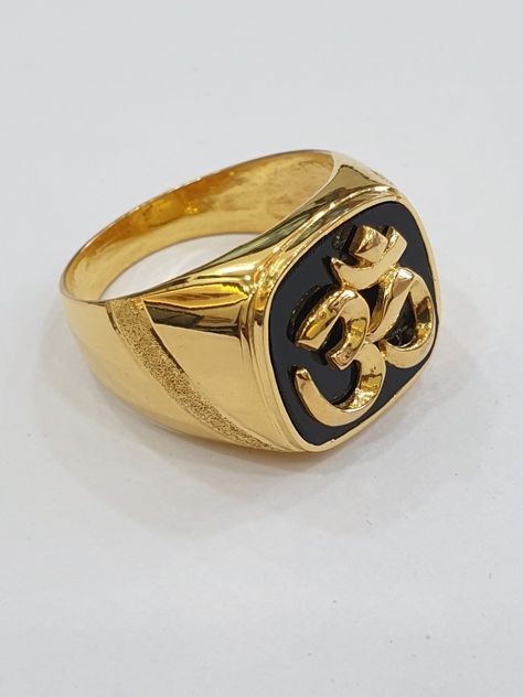 Om Gold Ring Designs For Men, Om Rings For Men In Gold, Gents Gold Ring Indian, Om Rings For Men, Men's Rings Gold Indian, Gold Rings Men, Birth Stone Rings, Gold Ring Indian, Gents Gold Ring