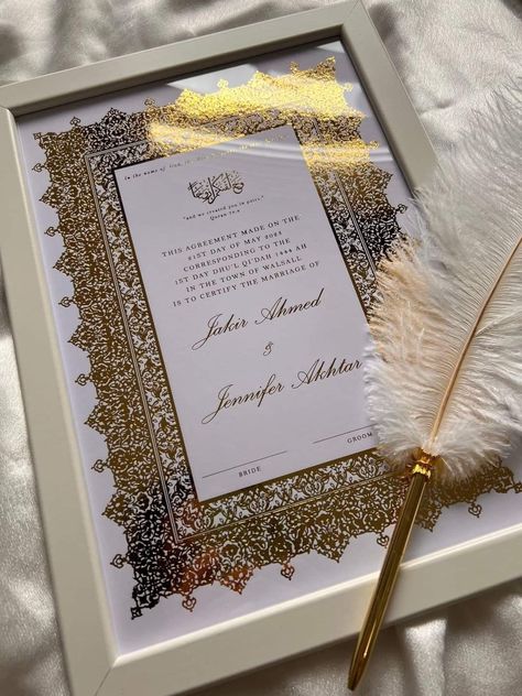 Nikkah Frame, Luxury Wedding Invitations Box, Nikah Pen, Nikkah Nama, Nikkah Certificate, Islamic Prints, Black And White Graffiti, Wedding Pen, No Pen