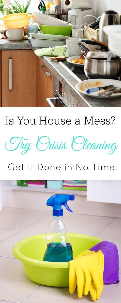 Messy house? Try Crisis Cleaning. Speed Cleaning, Cleaning Tips #Cleaning #CleaningTips Crisis Cleaning, Speed Cleaning Checklist, Easy House Cleaning, Cleaning Chart, Deep Cleaning House, Cleaning Home, Clean House Schedule, Homemaking Tips, Messy House