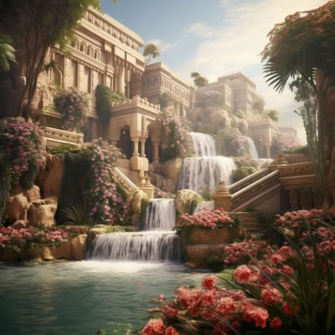 Greek Palace Concept Art, Ancient Greek Castle, Tropical Kingdom, Island Palace, Greek Castle, Greek Kingdom, Mythical Island, Castle Exterior, Glamour Decor