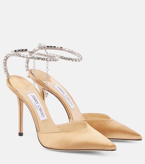 Jimmy Choo Saeda 100, Jimmy Choo Saeda, Ivory Pumps, Grey Pumps, Beige Pumps, Jimmy Choo Pumps, Heels Aesthetic, Mid Heels Pumps, Jimmy Choo Heels