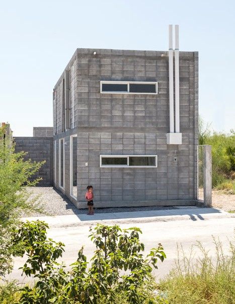 S-AR's Casa Caja is a prototype for low-cost self-build homes Concrete House Plans, Cinder Block House, Concrete Block House, Concrete House Design, Low Cost Housing, Self Build Houses, Box House, Concrete Houses, Concrete Home