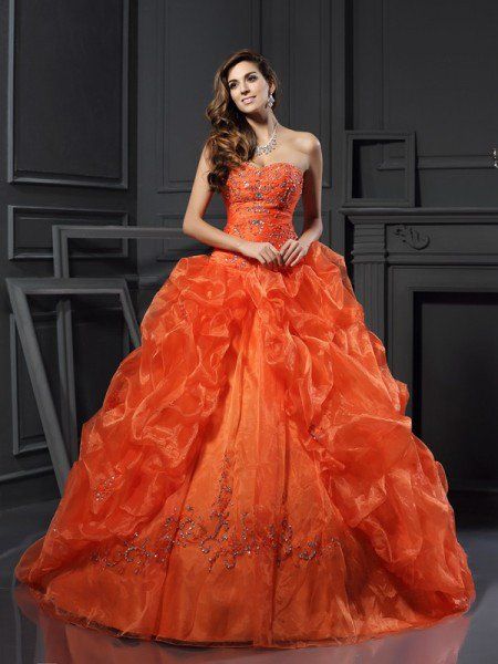 Orange Quinceanera Dresses, Orange Quinceanera, Beading Applique, Quincenera Dresses, Organza Dresses, Orange Prom Dresses, Princess Prom Dresses, Prom Dresses Online, Plus Size Prom Dresses