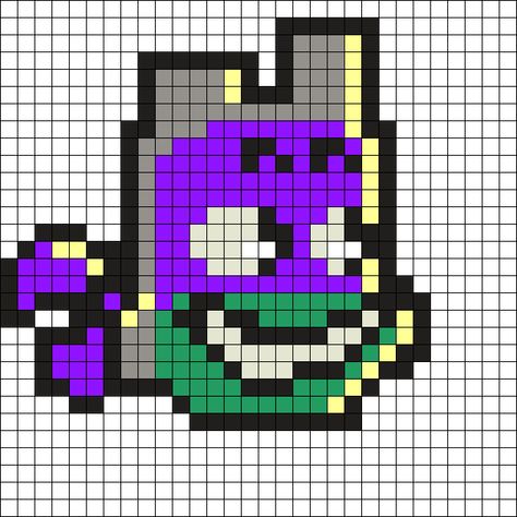 Crumpet's Kandi Patterns - Pony Bead Patterns for Kandi Cuffs | Perler Bead Patterns Rottmnt Pixel Art, Rottmnt Perler Beads, Community Picnic, Donnie Rottmnt, Grid Art, Kandi Cuffs, Kandi Kid, Easy Perler Beads Ideas, Easy Pixel Art