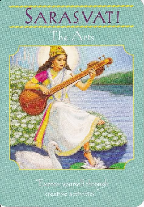 Sarasvati; Goddess Guidance Oracle Cards; Doreen Virtue Goddess Guidance Oracle, Arte Yoga, Oracle Cards Decks, Gods Goddesses, Angel Tarot Cards, Angel Tarot, Angel Oracle Cards, Angel Cards Reading, Angel Guide