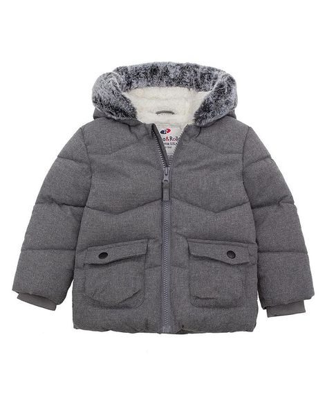 Rokka&Rolla Baby Boys' Sherpa Lined Puffer Jacket Warm Winter Coat with Hood for Newborn Infants - Macy's Toddler Winter Coat, Toddler Outerwear, Boys Puffer Jacket, Toddler Winter, Coat With Hood, Kids Wardrobe, Sherpa Lined, Hooded Coat, Sherpa Fleece