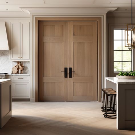 Interior Doors – Timber & Hutch Modern Rustic Doors Interior, Stained Interior Doors Farmhouse, Old World Doors, Solid Wood Front Door No Windows, Paneled Interior Doors, Wood Stained Interior Doors, French Doors Exterior Entrance, White Oak Interior Doors, Butler Door