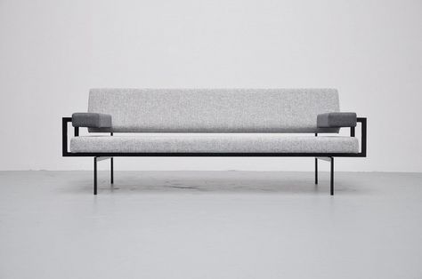 Cees Braakman—Pastoe Mm07 Metal Sofa Frame, Japanese Sofa, Modern Lounge Chair Design, Barcelona Style, Metal Outdoor Furniture, Metal Sofa, Sofa Manufacturers, Simple Sofa, Lounge Chair Design