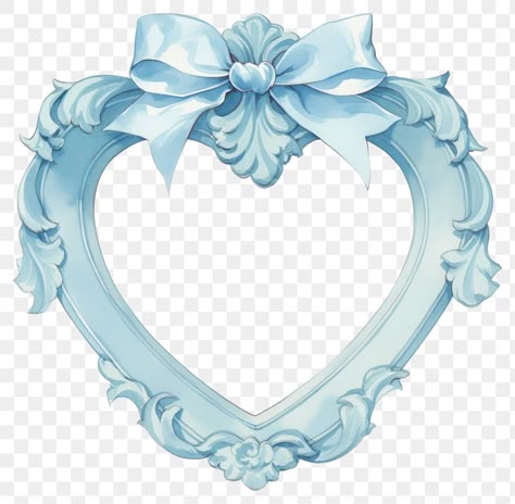 Blue Heart Png, Rentry Border, Watercolor Crest, Wedding Png, Png Frame, Blue Png, Heart Shaped Frame, Scrapbook Book, Heart Png