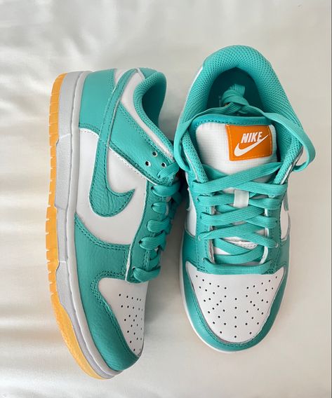 Nike Sb Dunk Low Tiffany, Nike Dunks Teal, Nike Dunks Colorways, Nike Shoes Teal, Teal Nike Air, Nike Dunk Low Outfit, Teal Sneakers, Gymnastics Shoes, Nike Jordan Retro