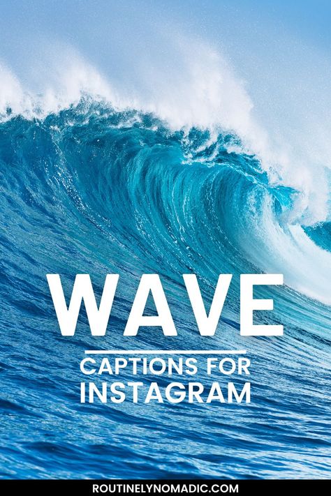 Ocean wave with words wave captions for Instagram Caption On Sea Waves, Life Waves Quote, Beach Wave Quotes, Sound Of Sea Waves Quotes, Sound Of Waves Caption, Wave Quotes Ocean Short, Sound Of Waves Quotes, Waves Sound Quotes, Beach Waves Captions