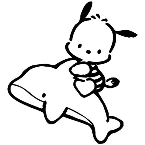 Print Pochacco coloring page Sanrio Coloring Pages, Sanrio Coloring, Kids Printable Coloring Pages, Dolphin Coloring Pages, Hello Kitty Colouring Pages, Kitty Coloring, Hello Kitty Coloring, Kitty Drawing, Cartoon Coloring Pages