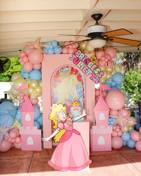 Oh, my! It’s Peach 👸🏼time!The Princess Julietta 👑 had an amazing birthday 😍 🍄🏰 This party was successfully leveled up 🆙🔝 . . Backdrops by @elainesballoonsnbackdrops once again Thank you my friend ❤️ . . . #peachparty #princesspeach #princesspeachparty #supermariobrosmovie #supermariobrosparty #lasvegasballoons #balloonsinlasvegas #partykidsdecor #theeventcollectivex Princess Peach Party, Super Mario Bros Party, Peach Party, 7th Birthday, Super Mario Bros, Kids Decor, The Princess, Super Mario, Level Up