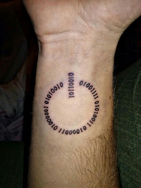 On/off switch with binary code. Math Tattoo, Computer Tattoo, Fractal Tattoo, Geek Tattoos, Nerd Tattoos, Barcode Tattoo, Science Tattoos, Nerdy Tattoos, Buddhist Tattoo