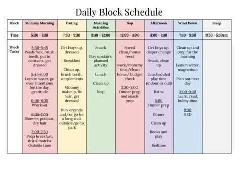 Calling all busy moms! Say goodbye to chaos and hello to productivity with my ultimate mom daily routine. This structured plan will help you conquer your to-do list while maintaining your sanity. From managing household chores to nurturing your little ones, streamline your days with ease. #MomLife #DailyRoutine #ProductivityTips Daily Block Schedule, Mom Daily Routine, Block Schedule, 2024 Manifestation, Mom Of Twins, Organizing Time Management, Block Scheduling, Journal Books, Life Management