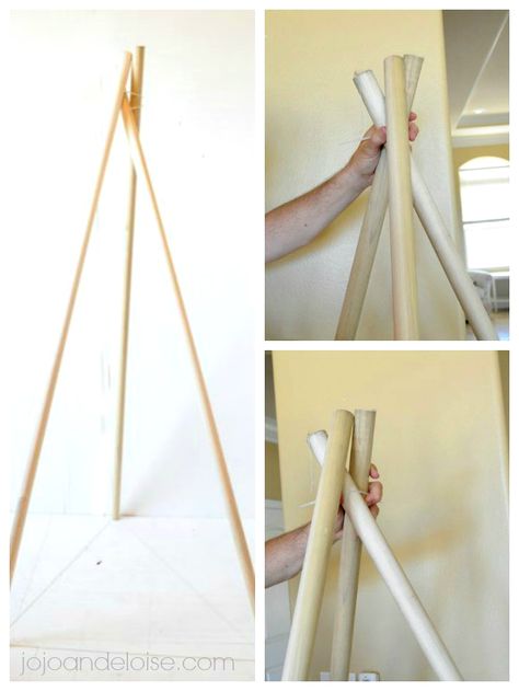 Tee Pee Christmas Tree, Teepee Diy, No Sew Teepee, Teepee Tutorial, Diy Kids Teepee, Diy Teepee Tent, Diy Tipi, Curtain Tutorial, Diy Teepee