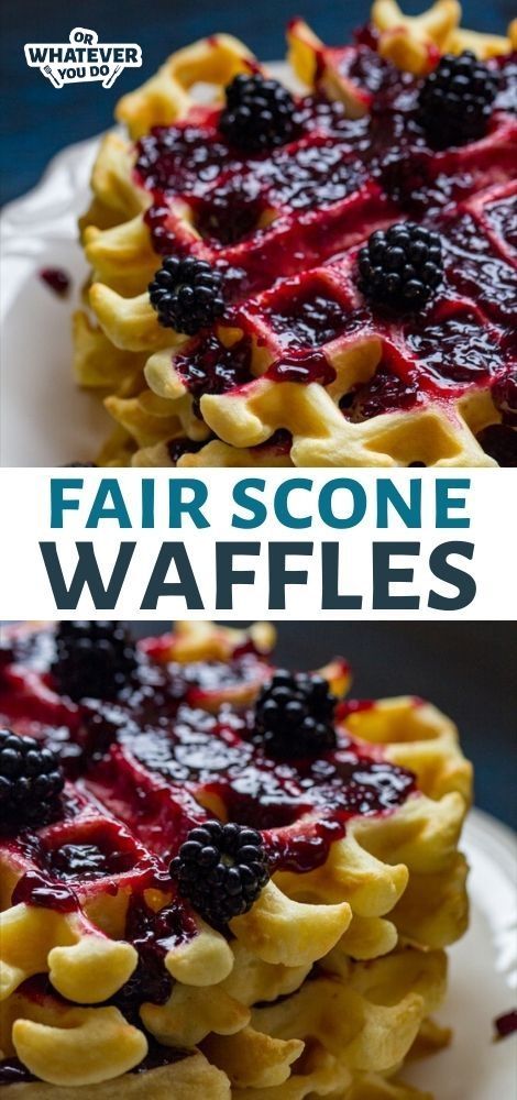 Fisher Fair Scone Waffles | Easy breakfast or brunch recipe Scone Mix, Dinner Favorites, Homemade Strawberry Sauce, Big Families, Fluffy Waffles, Waffles Easy, Waffle Cake, Easy Skillet, Brunch Recipe