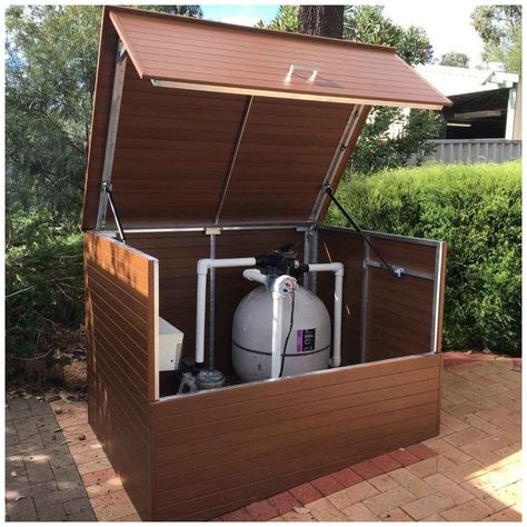 Pool Pump Enclosure, Pool Sheds, Pool Equipment Cover, Pool Equipment Enclosure, Pool Pumps And Filters, Pump Covers, Hidden Pool, Swimming Pool Equipment, Pool Shade