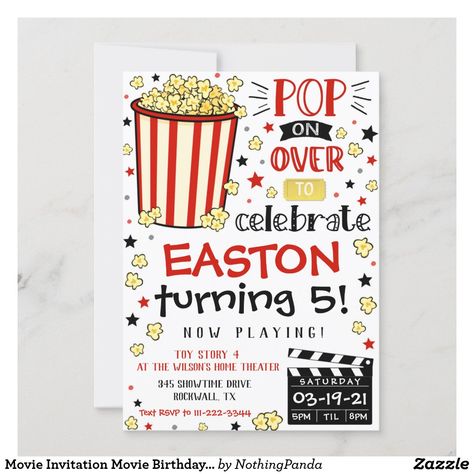 Movie Invitation Movie Birthday Party Theater Movie Theatre Birthday Party, Movie Theater Party, Movie Invitation, Movie Night Birthday Party, Pink Movies, Movie Birthday Party, Movie Night Party, Movie Birthday, Pool Birthday Party