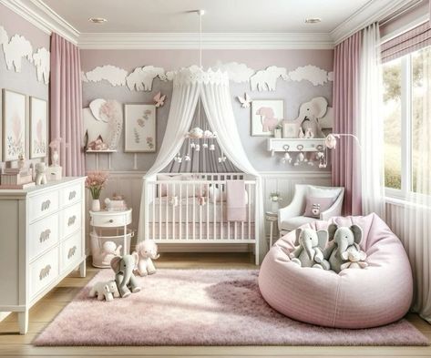 How to Prepare Your Nursery Room For Your New Arrival – Partymazing Newborn Girl Room Ideas, Baby Room Girl Ideas, Baby Room Decor Ideas, Pink Elephant Nursery, Elephant Baby Rooms, Foster House, Pink Baby Room, Modern Baby Nursery