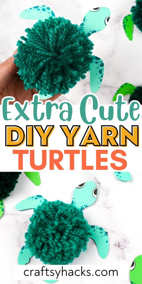 Discover the joy of yarn crafts for beginners with this adorable yarn turtle craft, perfect for sparking creativity in all ages. Dive into the world of cute animal arts and crafts as kids embark on this fun project, making it an ideal choice for imaginative and creative crafts for children. Turtle Diy Crafts Ideas, Sea Turtles Craft, Turtle Projects For Kids, Quick Easy Crafts For Kids, Paper Sea Creatures, 2nd Grade Arts And Crafts, Easy Turtle Craft, Animal Crafts For Kids Easy, Sea Themed Crafts