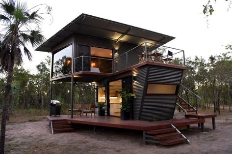 Fall in love with tiny living when you check out this list of tiny cabin homes! Small spaces with rustic style you'll love! Container Van House, Secret Hideout, Container Van, Cargo Container Homes, Shipping Container Cabin, Container Cafe, Container Cabin, Container Architecture, Container House Plans