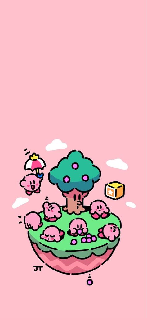 Cute Kirby Wallpapers Iphone, Teal Anime Wallpaper, Kawaii Wallpaper Gif, Nintendo Aesthetic Wallpaper, Wallpaper Iphone Kirby, Wallpaper Backgrounds Kawaii, Cute Wallpaper Gif, Kirby Phone Wallpaper, Cute Kirby Wallpapers