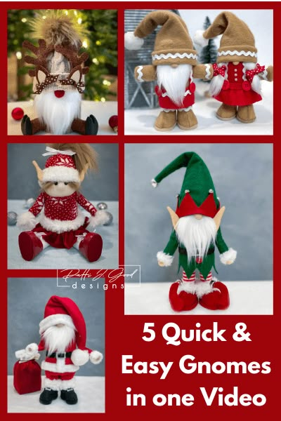 How To Make A Grinch Gnome, No Sew Gnomes, Gnomes Free Pattern, Make Gnomes, Gnome Ideas, Handmade Gnomes, Gnome Tutorial, Nordic Gnomes, Gnomes Diy