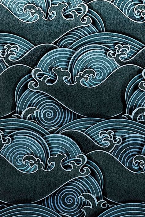 Advertising Background, Motif Art Deco, Muster Tattoos, Japanese Waves, Sea Wave, Cat Air, Hd Background, Art Japonais, Japanese Patterns