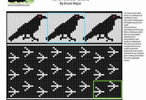 Crow Knitting Chart, Crochet Raven Pattern, Raven Knitting Pattern, Crow Knitting Pattern, Raven Crochet Pattern, Crow Embroidery Pattern, Crow Crochet Pattern, Crow Cross Stitch Pattern, Raven Crochet