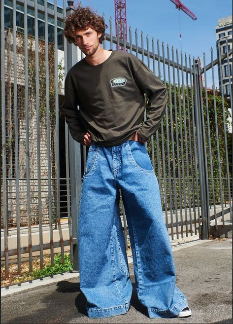 Rave Fashion Men, Jeans Outfit Baggy, Prom Outfits Men, 90s Men Fashion, Baggy Pants Outfit, Baggy Jeans Outfit, Western Outfits Men, Jnco Jeans, Outfits Rave