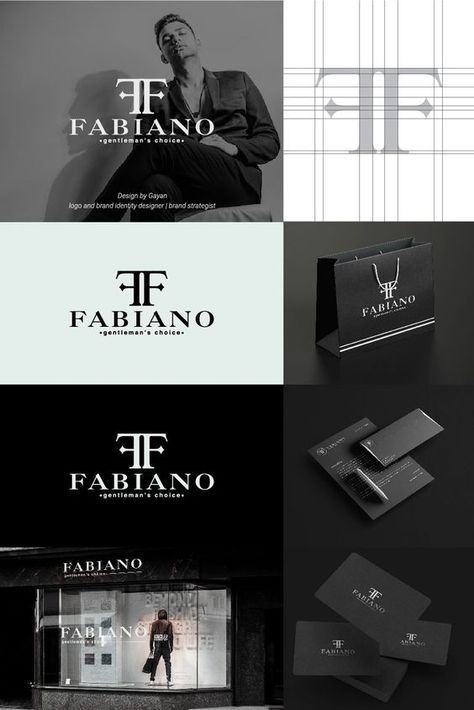 Fabiano luxury logo design | brand identiy design #Logotype #LuxuryFashion #HighEndDesigns Elegant Brand Identity, Classy Logo, Logo Moodboard, Clothing Logo Design, Logo Design Mockup, Luxury Clothing Brands, Clothing Brand Logos, Creative Logo Design, Logo Identity